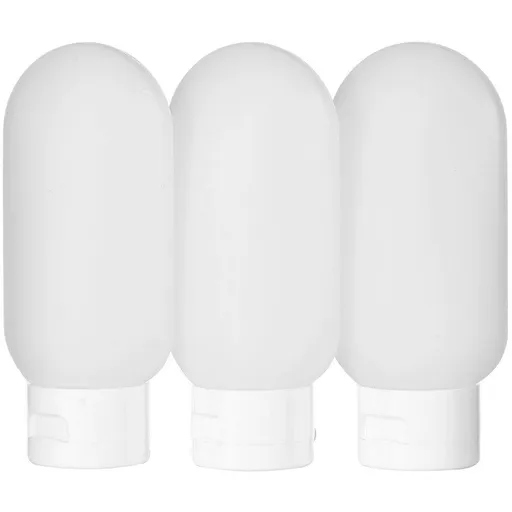 3-Pack 2 oz/ 60 ml Travel Size Bottles, Empty Plastic Squeeze Containers with Carrying , Shampoo, Toiletry Accessories