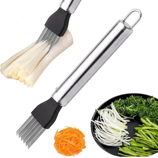 Stainless Steel Vegetable Shredder with 6 Blades and Protective Covers, Manual Handheld Slicer for Fast and Even Cutting of Onions Potatoes Cheese, Kitchen Gadget for Home Cooking Essentials