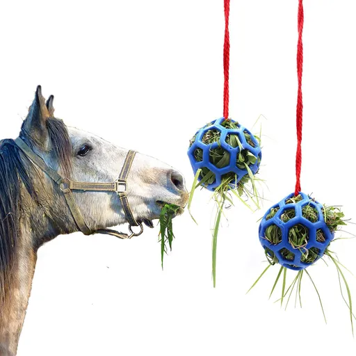 Horse Feed Ball Stress Relief 14cm Blue Pack of 2