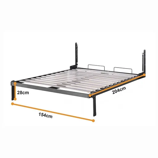 Queen DIY Wall Bed Hardware Kit with Silver handle – Frame & Mechanism for Custom Build