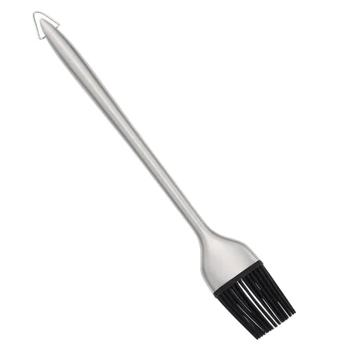 Practical Silicone Grilling Brush with Stainless Steel Handle for Kitchen Use