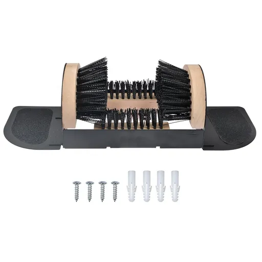 Jobsite Boot Scrubber - Outdoor Shoe Scraper Cleaner Brush - Extra Wide Boot and Shoe Brush Cleaner Scraper for Outdoor Mud with Folding Sides by Trademark Innovations