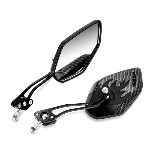 1 Pair Motorcycle Bicycle Rearview Mirror With Mount, Snake Skin