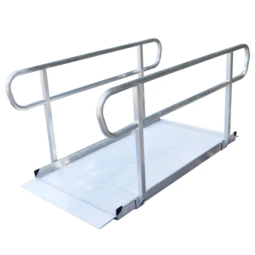 Kartrite 6ft Aluminium Mobility Wheelchair Ramp with Safety Handrails Non-Slip Portable Threshold Ramp 850lbs