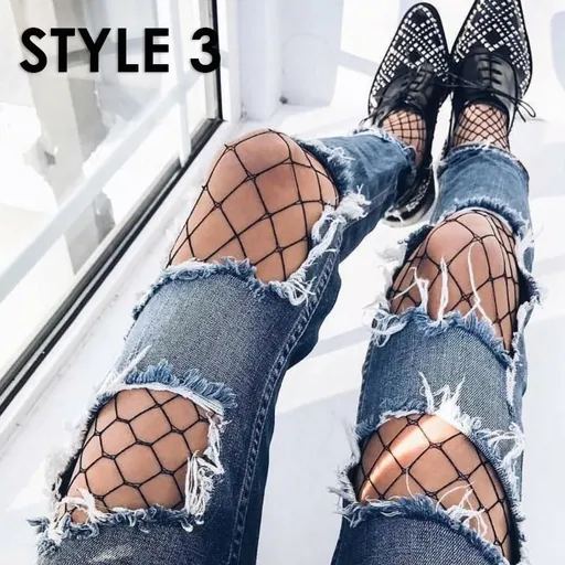 House Of Dasein Black Fishnet Stockings Lingerie Mesh One Size Stretchy Durable For Women - Black - Type 3