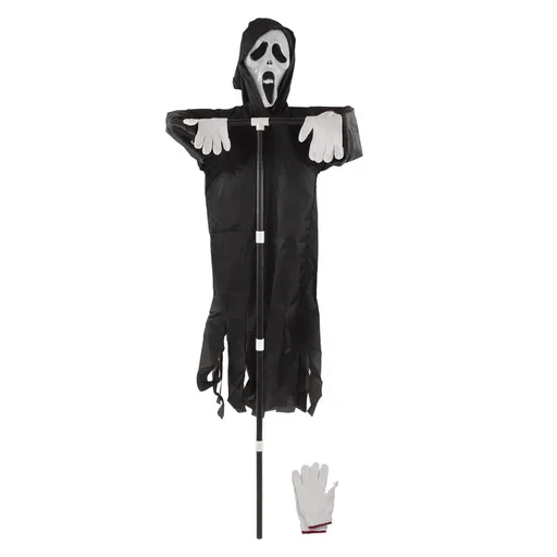 Scream Scarecrow Polyester PVC with Detachable Pole Garden Ghostface Decoration for Halloween Rural Protection