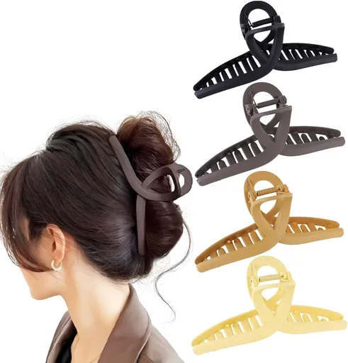 Big Hair Claw Clips - Butterfly Hair Accessories for Women and Girls,Butterfly Claw Clips for Thick Hair - Large Hair Clips for Women (Neutral)