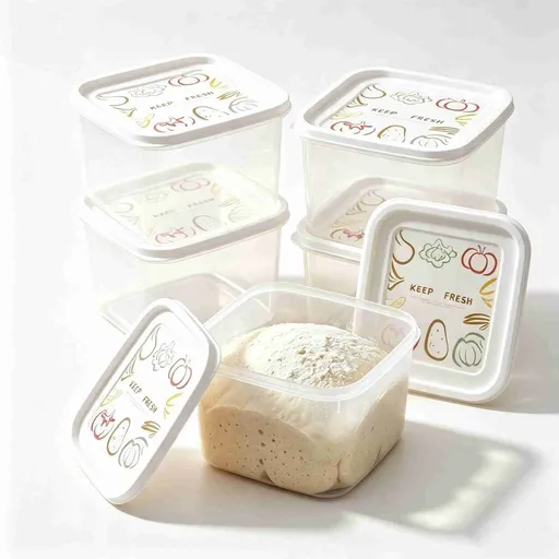 6 Pcs Small Pizza Dough Proofing Box with Sealing Lids, Pizza Dough Containers with Covers