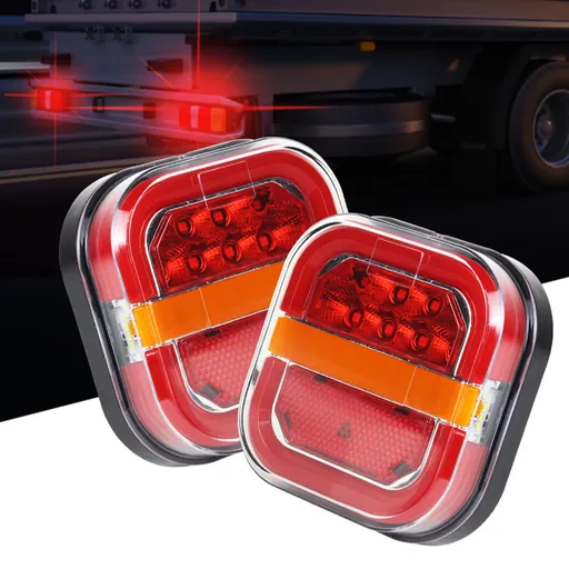 2 Pieces LED Trailer Brake Lights, Waterproof Rear Tail Light Kit with Brake and Turn Signals for Trucks, Trailers and Towing