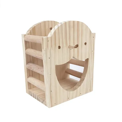 Rabbit Hay Feeder Rack Wood Grass Holder Less Wasted Hay Box Food Feeding Manger Hanging Hay Dispenser for Bunny Chinchilla Guinea Pigs Small Animals（Smiling Grass Frame）