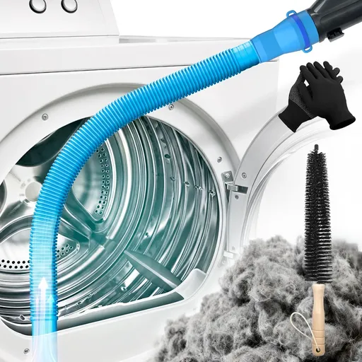 3 Pieces Dryer Vent Cleaner Kit - Lint Screens Brush Part,Dryer Trap Vacuum Brush,Vacuum Hose Attachment,Compatible with Most Cleaner,Quickly Removers 3p-blue