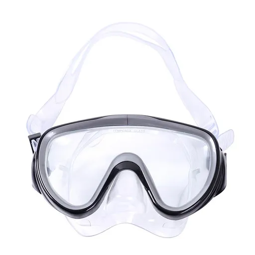 Adult Diving Goggles, Large Frame Universal Snorkelling Glasses Mask, Black
