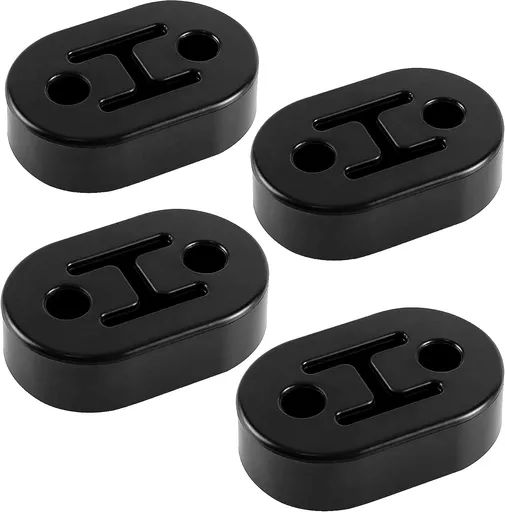 Rubber Exhaust Hanger, Muffler System, Heavy Insulator Support Bushing Installation, 2 Holes 0.47 Inch, High-Density Tailpipe Damping Hanger (4PCS Black) 4PCS-Black -