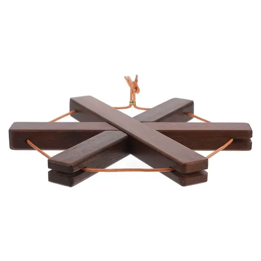 Wooden Pot Holder Crafted from Japanese Beech Wood in Coffee Color for Kitchen and Home Use