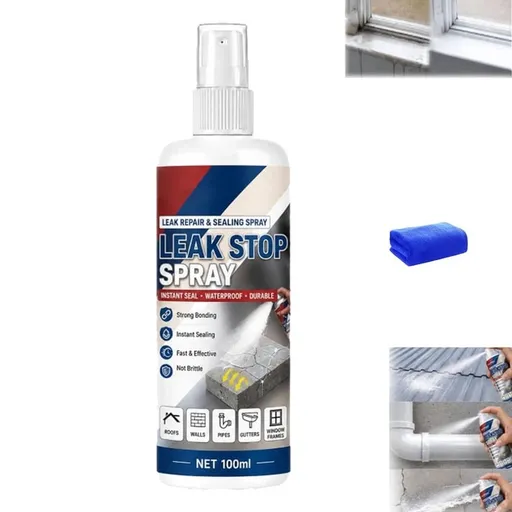 Waterproof Leak Repair & Sealing Spray, New Fast Drying Clear Rubberized Coating for Roof, Gutter, Pipe Cracks & Windowsill, High-Adhesion Patch Sealant