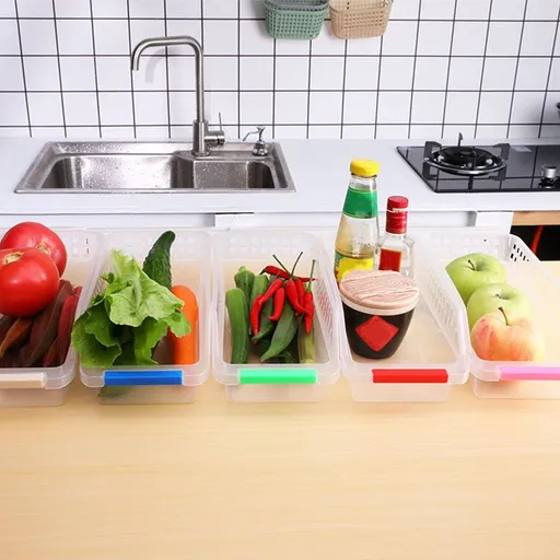 8-Piece Assorted Color Plastic Fridge Storage Bins with Wide Opening for Easy and Convenient Organization