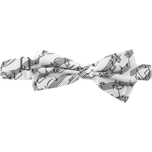Musical Notes Pre Tied Bow Tie for Men Polyester Adjustable Fit - Treble Clef and Sheet Music Pattern for Stage and Parties