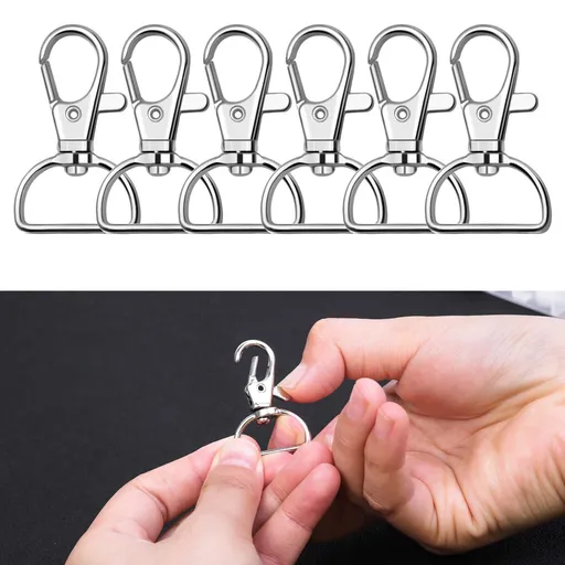 Key Chain Clip Hook, D Ring Clip Keychain Lanyard Swivel Snap Hooks Clip on Key Ring for Crafts and Purse Hardware 50pcs