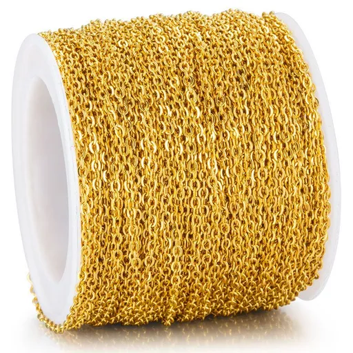 0.6x2.5mm Iron Cross Cable Chain for DIY Necklace Jewelry Making Findings Accessories Antique Golden/Silver Color （2pcs）