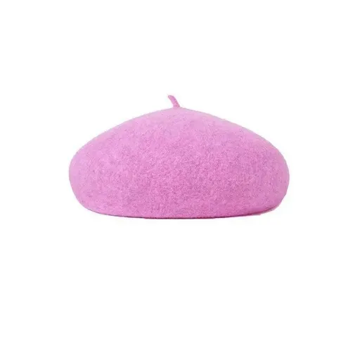 Women Ladies Beanie Wool French Beret Newsboy Hat Cap Winter Warm Hats Girls - Pink