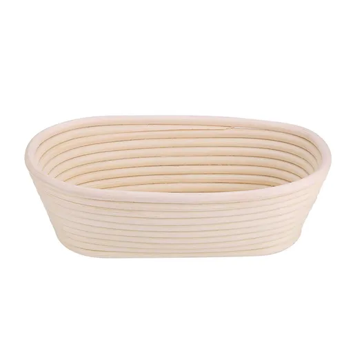 Handmade Unbleached Natural Cane Banneton Proofing Basket Dough Bread Baking Kit 25x14.5x8cm
