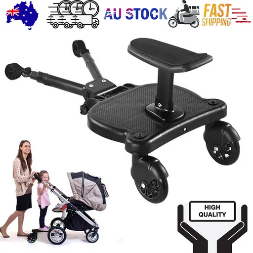 Stroller Board 2 in 1 with Dismountable Seat for Kids Black