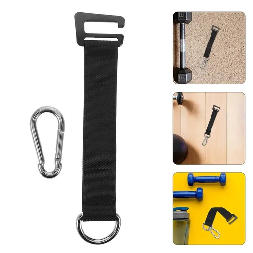 Black Gym Hanging Strap for Pull-Ups and Fitness, Heavy Duty Iron and Webbing Design for Strength Training