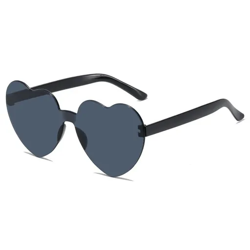 Heart Sunglasses 3PCS, Multicolor Heart Shaped Sunglasses Frameless Transparent Glasses Party Favors for Girls Women Men