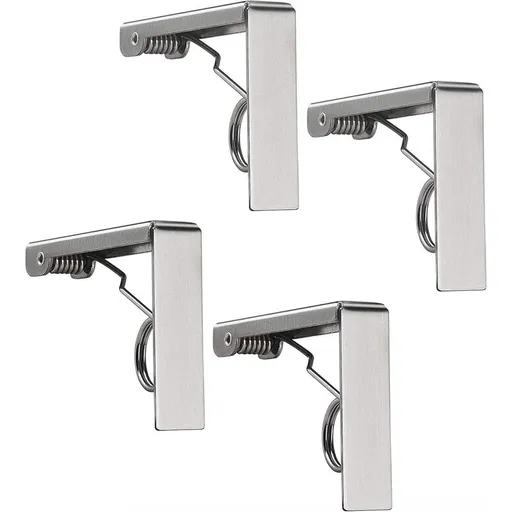 4 pcs Tablecloth Clips Set Stainless Steel Tablecloth Clips Anti-Slip Spring Loaded Tablecloth Holder