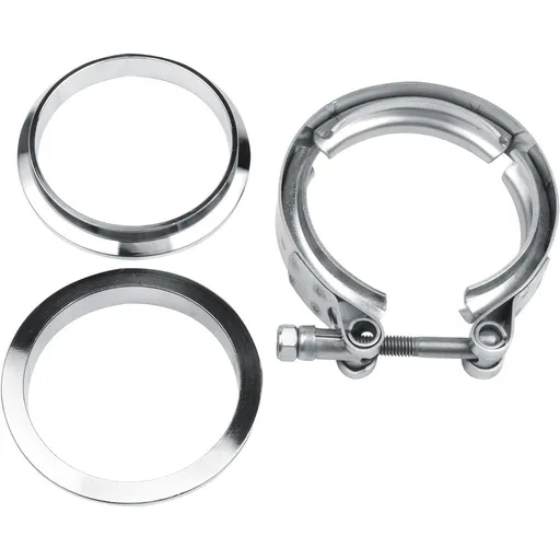 3.0 Inch V Band Clamp for Flange Kit Stainless Steel (with flanges) 304 Stainless Steel, for Turbo Exhaust Downpipe, Racing Pickup Truck Exchange Exhaust Systems