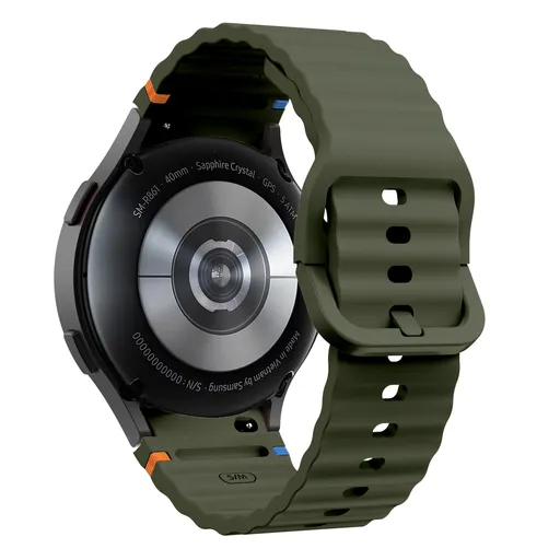 Silicone Watch Band Compatible with Samsung Galaxy Watch 6 Classic Military Green, 42mm 46mm