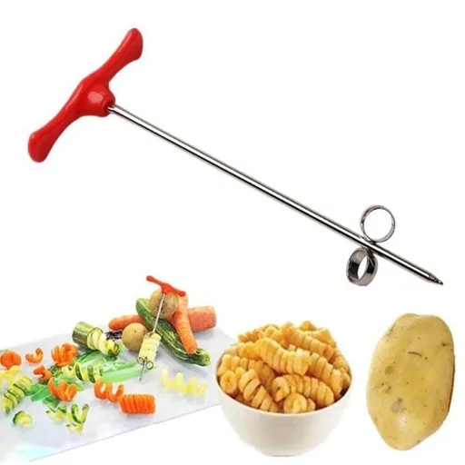 Fruits & Vegetables Spiral Twist Knife,Stainless Steel Spiral Twist Knife, Twist Shredder Ideal for Healthy Snacks, Chips, Parties