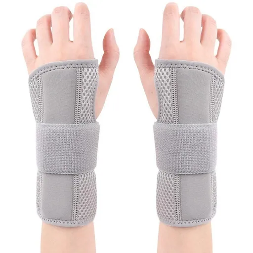 1Pair Carpal Tunnel Wrist Brace Carpal Tunnel Splint Arthritis Pain and Support For Sprained Relief Night Work - Gray & S
