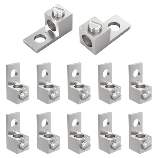 12Pcs Aluminium Mechanical Lugs, 1-Hole Quick Connect Terminal Mechanical Lug 2AWG TA-2 1B2U