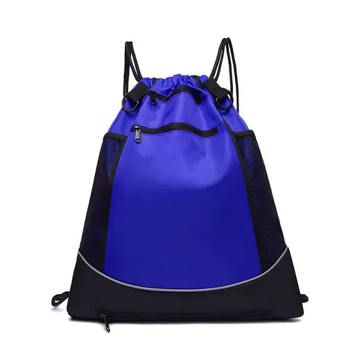Basketball Backpack Large Capacity Sports Bag with Ball Holder Mesh Pocket Nylon Travel Backpack for Gym Cycling Outdoor Activities - Blue