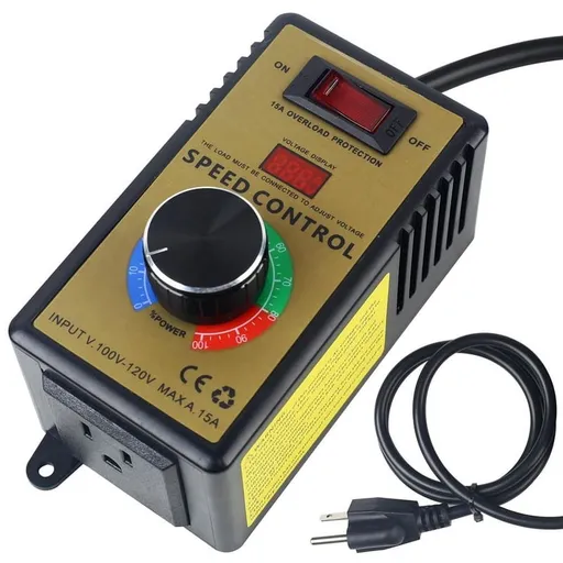 AC Motor Speed Controller - Adjustable 100V-120V & 15A Max, Electric Fan Variable Regulator US Plug