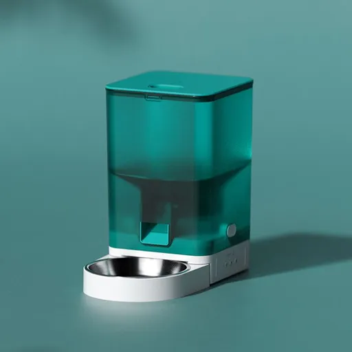 Smart Pet Feeder with WiFi and Button Control, 4L Automatic Cat and Dog Food Dispenser with Removable Stainless Steel Bowl, Ideal for Busy Owners, Travel, and Home Use (Cyan, WIFI Version)