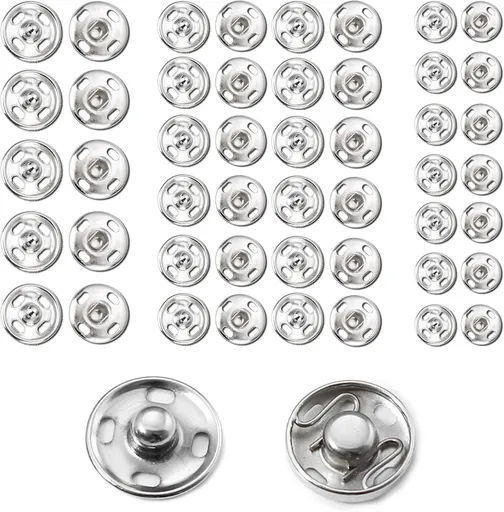 Snaps Buttons for Sewing Leather Snaps Button Press Sewing Tools Fastener Tools for Clothes (106 Sets, 3 Sizes)