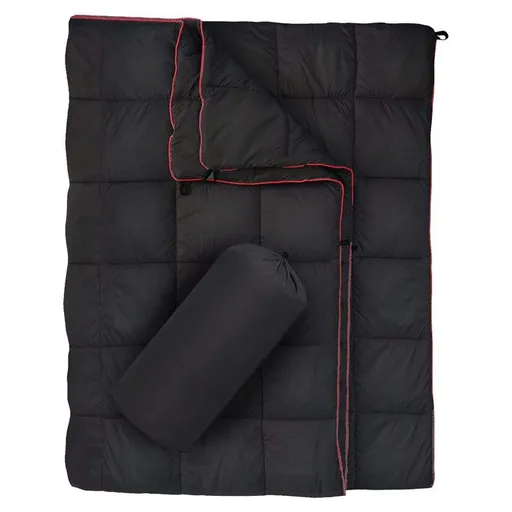 200x140cm Black Large Outdoor Camping Imitation Silk Cotton Wearable Warmth Blanket, Quilted Poncho Shawl Throw with Storage Bag, Lightweight Warm Camping Quilt for Camping Travel Home Use