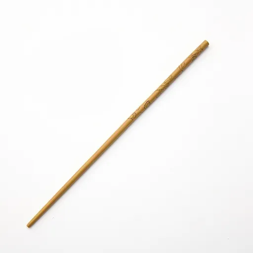 Gentle Curved Resin Magic Wand With Hidden Metal Core, Quiet Character Cosplay Accessory, Style 33, Black Gold Stamping Ribbon Gift Box