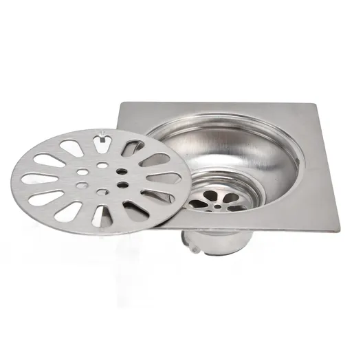 Shower Drain Square Shape Adjustable Tile Insertion Floor Drain Channel for Kitchen Bathroom