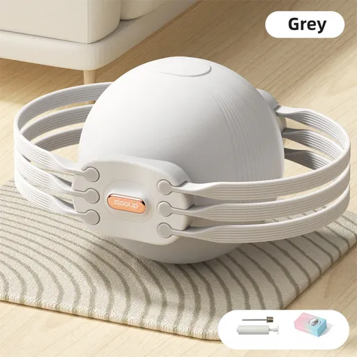 Grey 3-Level Resistance Pelvic Floor & Inner Thigh Trainer - Multi-Function Kegel Exercise Set with 25cm Yoga Ball & 3-Pair Resistance Rope