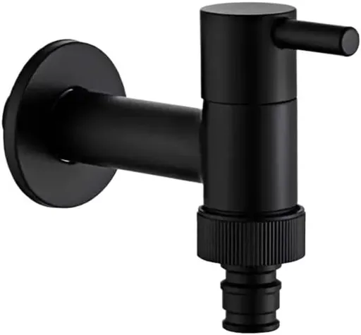 Wall-mounted tap - Material black copper - Wall mounting - Bathroom corner tap - Washing machine tap - Outdoor garden tap - Bathtub - Toilet - Mop - Swimming pool tap - Suitable for bathroom, toilet