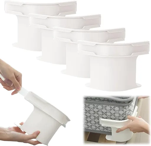 4 pieces - Sheet holder - Bed sheet holder - Duvet clips - Sheet clamps - with fastening strips - removable fitted sheet corner holders - bed clips - corner holders for covers - for mattress protectors, bedding, blankets - 15*12*8.5 cm - white