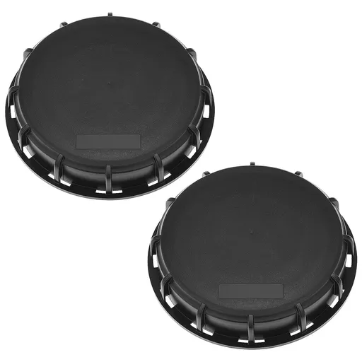 6" Solid Cap W/Gasket for IBC Tote, IBC Tote Water Tank Cover, 2 Pack Leak-Proof Design Plastic IBC Tank Adapter Storage Cap for Chemical Food and Industrial Storage, Black