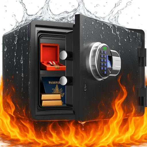Fireproof and waterproof biometric safe,weighs 33 KG. Fire proof box for home,office,lock box,cabinet with fingerprint,silent mode,Anti-Theft