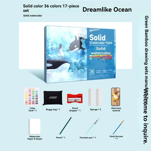Pearlescent Watercolor Solid Paint Set Art Supplies Watercolor Paints Luminous - Multi-color - Size 362