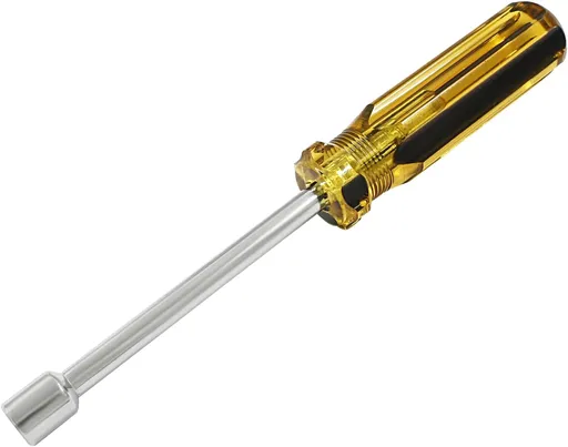 Biaungdo 7mm Socket Wrench Screwdriver, Hex Socket Wrench High-Carbon Steel Hexagon Nut Driver Non-Magnetic Tip Hex Nut Screwdriver Hand Tool for Repairs(Plastic Handle)