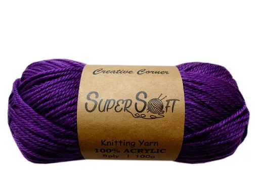 Knitting Yarn Super Soft 100% Acrylic 12 Piece Plum
