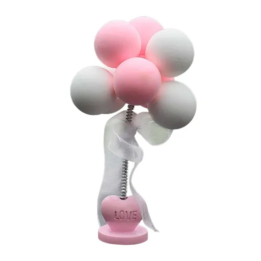 Car dashboard decoration, colored balloons, resin miniature statues, balloons, dashboard shelves, desktop accessories